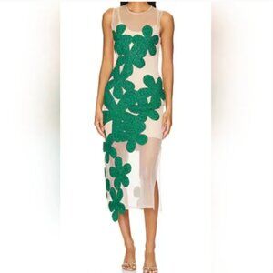 Simon Miller Hibiscus Crochet Midi Dress with slip dress size S